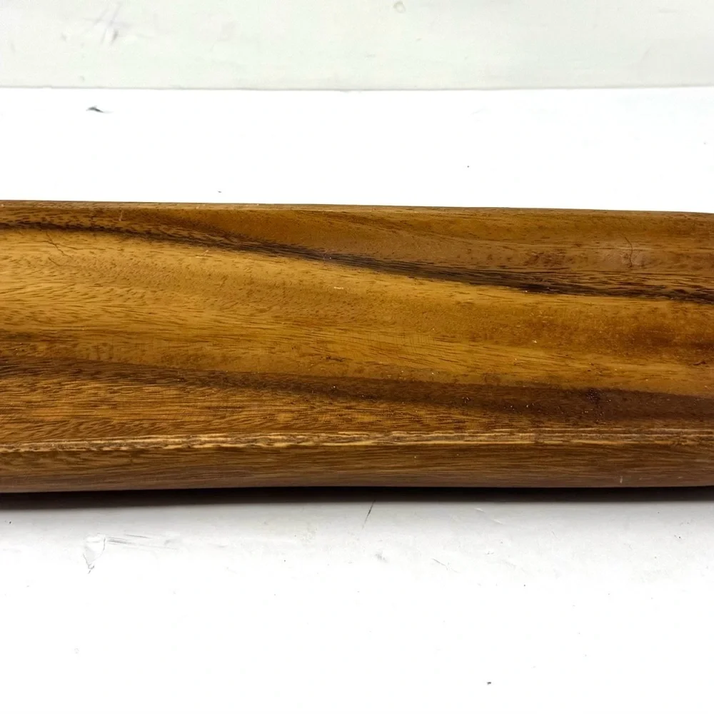 Crate & Barrel Tondo Oval Acacia Wood Serving Platter Trough 16.5
